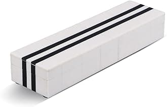 Handicrafts Home Slim Decorative Storage Box with Lid, Black White Modern Storage Box, Remote Control Holder, Coffee Table Organizer, Minimal Desk, Living Room & Shelf Decor, Mono Sprint 10x2.5x1.5