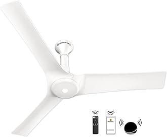 atomberg Aris 1200mm BLDC Ceiling Fan with IoT & Remote Control | Smart Fan with Noiseless Operation | (Marble White)