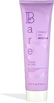 Bare by Vogue Instant Tan - Medium 150ml, Wash-Off Formula for Streak-Free, Natural-Looking Glow - Infused with Super Peptides for Plump, Smooth & Firm Skin