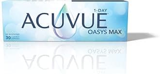 ACUVUE Oasys Max 1-Day Lenses - Help Reduce the Feeling of Tired and Dry Eyes - Day Contact Lenses with -1.00 dpt and BC 8.5 - UV Protection and