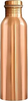 100% Pure Copper Water Bottle 1 Litre/tamba bottle 1 litre/Drinking Water bottle copper, Bottle for Sublimation (Brown, Pack of 1) (Matt Finish Lacquer)