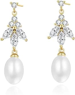 Gold Dangle Earrings for Women,Prom Jewelry Dainty Earring 14K Gold Plated Drop Earrings for Women Trendy Hypoallergenic CZ Dangling Earring