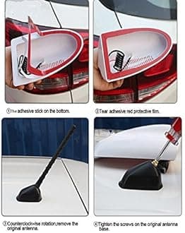 Possbay Car Roof Antenna Shark Fin Style Radio Signal AM FM Aerials for Ford VW BMW Peugeot (carbon fiber black)