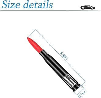 Car Antenna Mast, American Flag Aluminum Automobile Antenna Mast, 5.5 Inch AM/FM Radio Antenna with 9 Screws Adapter and 2 Rubber Rings, Auto Replacement Accessories for Car Truck SUV (Red)