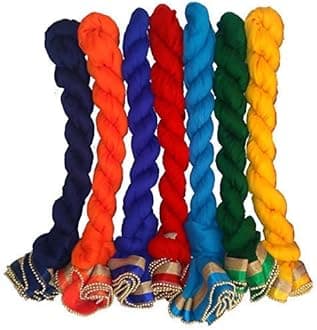 WHITEHEAVEN Women's Faux Chiffon Dupatta Multicolor Combo With Moti Lace (13 Variants)