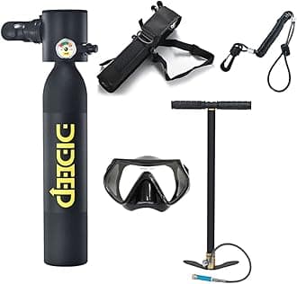 Dive Portable lungswith Dot Certified Reusable Diving Tank Kit 0.5L Capacity Mini Scuba Diving Tanks That Support 5-10 Minutes of Underwater Breathing Dive Portable Lungs for Diving