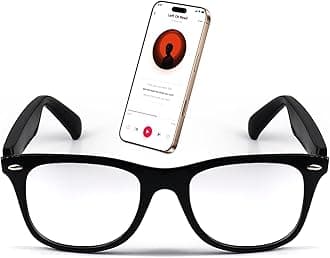 Smart Glasses, Bluetooth Audio Glasses for Women Men, Open Ear Sound with Mic & Speakers, Hands Free Calling,Clear Blue Light Filter Lenses, Voice Assistant for Music,Outdoor Activities（MZ08