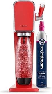 Art Sparkling Water Maker (Mandarin Red) with CO2 and Dishwasher Safe Bottle