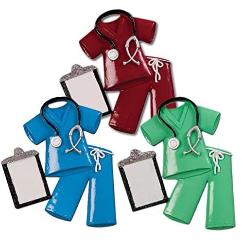 Scrubs Red Personalized Christmas Tree Ornament