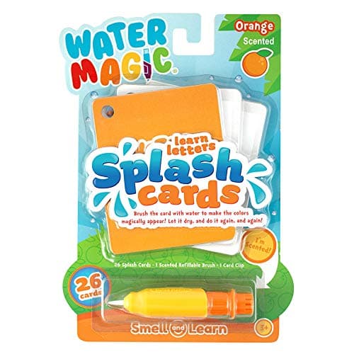 Scentco Water Magic Splash Cards - Reusable Water Reveal Learning Activity - Orange Scented Animal Alphabet