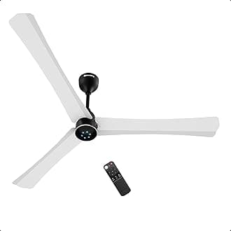 atomberg Renesa Halo Smart 1400mm BLDC Ceiling Fan with IoT & Remote | BEE 5 star | High Air Delivery | Low noise operation | LED Speed Indicator | Sleek Design | 3 Year Warranty | Gloss White & Black