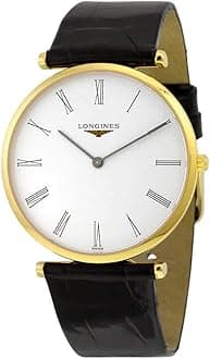 Longines La Grande Classique White Dial Black Leather Mens Watch L47552112