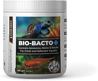 AquaNature® Bio- Bacto+ Biological Filter Media Controls Ammonia, Nitrite & Nitrate for Fresh & Saltwater Aquaria (100G)