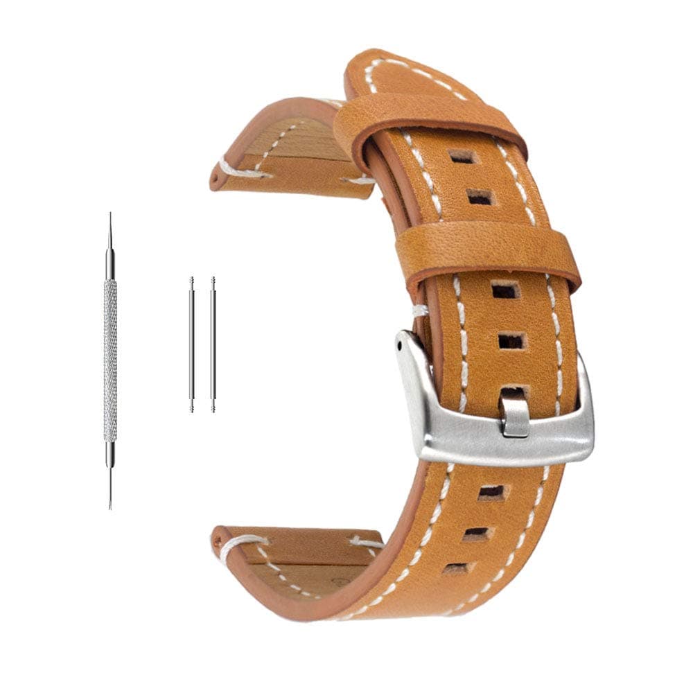 Extra Soft Genuine Leather Watch Strap,Watch Band Replacement for Men and Women Black Brown 18mm 20mm 22mm