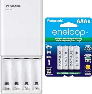 Panasonic eneloop Advanced Charger with 8 AAA 2100 Cycle Pre-Charged Rechargeable Batteries
