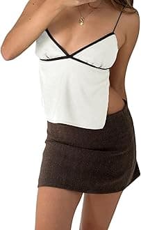 Women Backless Halter Crop Top Y2k Cowl Neck Sleeveless Ruched Camisole Tank Top Fairy Grunge Vintage Mini Vest Summer Clubwear