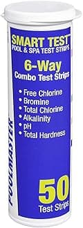 Poolmaster 22212 Smart Test 6-Way Swimming Pool and Spa Water Chemistry Test Strips, 50 count,White