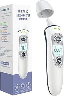 Ear Thermometer for Adults and Kids, Digital Accurate Ear and Forehead Thermometer with Fever Alarm, 1 Second Fast Result, Easy to use, 2 in 1 Mode