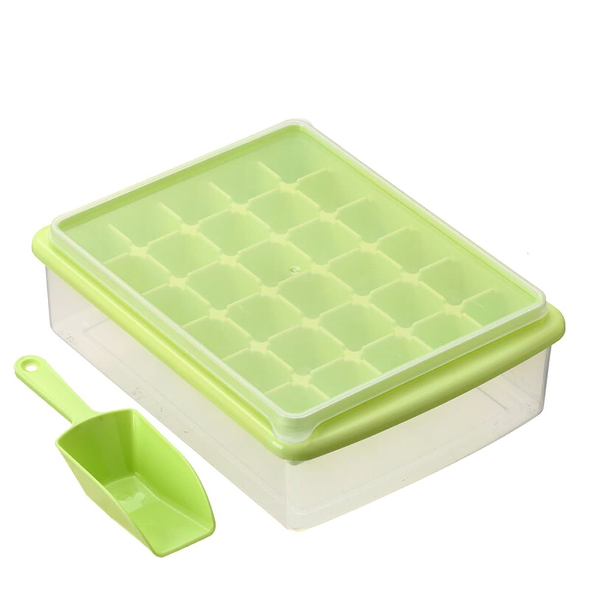 EGOFLEX Ice Cube Tray Storage Box with Spill Resistant Lid - 30 Ice Cubes Mold for ice tea, coffee, and soft drinks