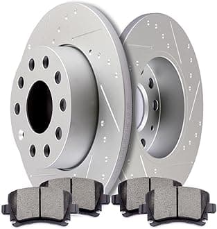 SCITOO Rear 10.24" Brake Pads and Rotors Kits Fit For Volkswagen For Golf 2010-2012,For Jetta 2005-2010,For Rabbit 2007-2009