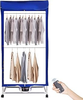 Electric Portable Clothes Dryer Travel Mini Dryer Machine with Temperature Controller 60-70, Electric Clothes Drying for Apartments, Families, Dormitories