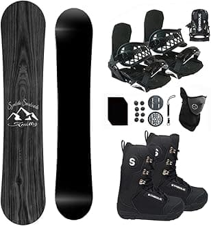 SymbolicKnotty Snowboard & Bindings & Boots & Leash & Stomp Pad & Face Gaiter Complete Package