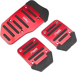 CGEAMDY 3 PCS Manual Transmission Car Pedal Pads, Sporty Aesthetic Accessories Kit (Gas+brake+clutch Pedal Pads) No Drill & non-slip Car Accessories Universal Fit for Car, Suv, Truck(Red)