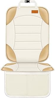 Car Seat Protector for Child Seat, Siivton Car Seat Protector for Leather and Fabric Seats, 2 Mesh Pockets, Anti-Slip Bottom, Waterproof Car Seat Protector for Vehicle, Baby, Pets