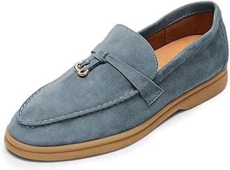 Milooey shoes Women's Round Toe Flat Loafers Comfort Slip On Moccasins Lightweight Driving Penny Loafer Casual Dress Walking Shoes Size 4-16 US