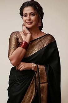 Women's Soft Pure Kanjivaram Silk Saree For Wedding Banarasi Cotton Sari With Blouse Piece (Yatri-51)