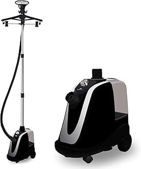 Rossmann Professional Garment Steamer| 2400 Watts Double Coil Aluminium Boiler| 3.5 Litre Large Water Tank| 90+mins of Continuous Steam| Premium Heavy Duty Build Quality| 2 Years Warranty(Black)