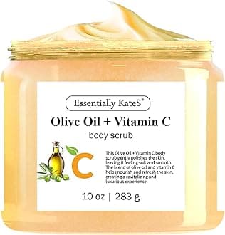 Olive Oil + Vitamin C Body Scrub 10 oz - A long lasting hydration while improving its texture - The best stocking stuffer
