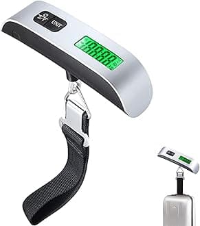 Digital Luggage Scale, Suitcase Weight Scales with Backlight LCD Display, 110lb/50kg Hanging Baggage Scale for Travel Accessories Essentials (Included Battery)