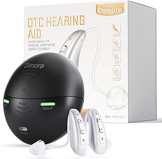 Rechargeable Hearing Aids for Seniors Adults-Dimora BTE Earing Aid (Not Amplifiers) with 16-Channel Sound Processing for Superior Sound Quality, Noise Canceling Digital Hearing Assist Easy to Use,Over-the-Counter(FSA or HSA eligible)
