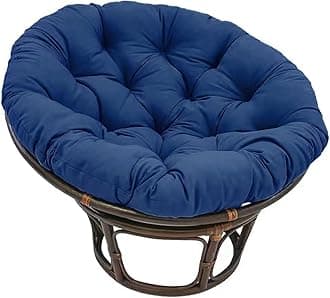 Large Round Papasan Chair Cushion, Thick Outdoor Rocking Chair Cushion, Rattan Hanging Basket Cushion, Egg Nest Replacement Pad(Navy blue,60 * 60cm)