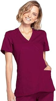 womens Workwear Core Stretch Mock Wrap Scrubs Shirt Medical Scrubs (pack of 1)