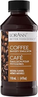 LorAnn Oils Coffee Bakery Emulsion: True Essence, Ideal for Boosting Fruit Tones in Cakes, Cookies & Desserts, Gluten-Free, Keto-Friendly, Extract Substitute Essential for Your Kitchen, 4 Oz