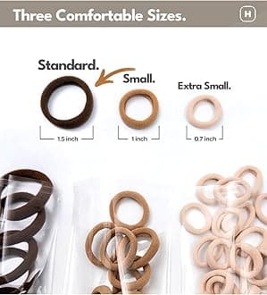 Cyndibands Soft and Stretchy Gentle Hold Seamless Elastic Fabric No-Metal Ponytail Holders - 12 Hair Ties (Medium/Dark Blonde)