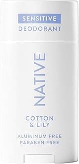 Native Sensitive Deodorant Contains Naturally Derived Ingredients, 72 Hour Odor Control | Deodorant for Women & Men, Aluminum Free with Baking Soda, Coconut Oil and Shea Butter, Cotton & Lily