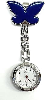 Aneroid Blood Pressure Sphygmomanometer Monitor, Stethoscope, Pen Light (Pen Torch), Tourniquet, Nurse Watch, Lanyard ID Card Holder - Starter Set (Blue with Butterfly Watch)