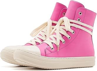 AmoreParis Fashion High Top Sneakers for Women Lace Up Canvas Shoes with Zipper Comfort Platform Walking Shoes