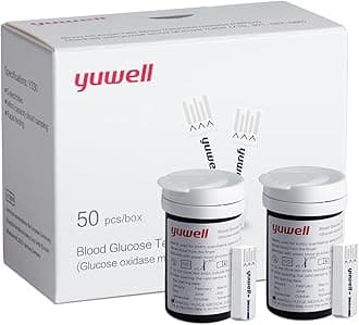 – yuwell Blood Glucose Test Strips and Lancets x 50pcs (Diabets Test Strips for yuwell Blood Glucose Meter 660 Only)