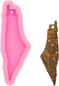 Super Glossy Map Shaped Keychain Silicone Mold Resin Molds Epoxy Resin Casting Mold Pendant Epoxy Crafting Silicone Mould for DIY Jewelry Making Necklace Craft Art