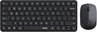 RAPOO 9010M Wireless Keyboard Mouse Set, Wireless, Bluetooth, 5.0/4.0/2.4GHz, Silent Click, Compatible with Windows/Mac/Linux/Chrome, 4 Devices Simultaneously Connected, Battery Powered, Black