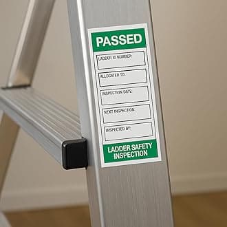 Ladder safety inspection self adhesive vinyl stickers - 100mm x 50mm (50)