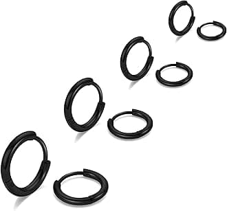 316L Surgical Steel Hoop Earrings, 6mm-20mm Huggie Hoop Earrings Men Hypoallergenic, Small Sleeper Mens Hoop Earrings Cartilage Earrings for Women 20G 18G