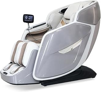DARUMA 4D Massage Chair | Grey | Voice Control by AI | I Massage Train SL +130 cm I Thermotherapy I Pressure Therapy I Gravity 0 I Zero Space | Touch LCD 6,7’ I 3D Sound I Bluetooth