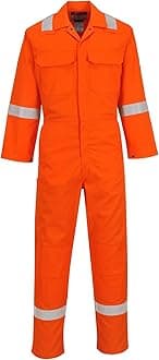 Portwest BIZ5 Men's Hi Vis FR Coveralls - Bizweld Iona Flame Resistant Fireproof Workwear Overalls