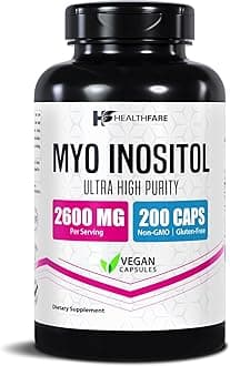 Healthfare Myo Inositol 2000mg | 200 Capsules | Ultra Strength | Healthy Ovarian Support for Women | Vitamin B8