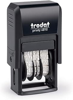 Trodat Printy 4810 Self-Inking Date Stamper – Pocket Size, US Format MMM-DD-YYYY, Black Impression – 3/4" x 1"